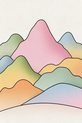 Muted Graphic Retro-Ink style reference image — bold black ink outlines