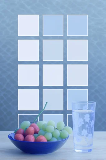 Retro-Digital Blue Mosaic style reference image — cobalt blue palette