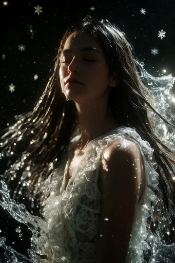 Luminous Ethereal Fluidity style reference image — weightless suspension