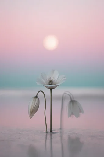 Ethereal Pastel Surrealism style reference image — twilight lighting