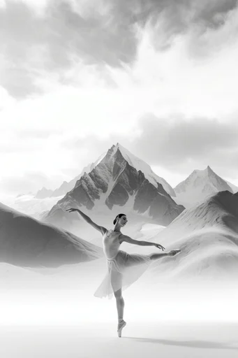 Ethereal Monochrome Silhouette style reference image — high-contrast black and white