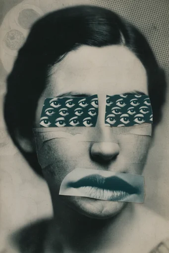 Monochrome Surrealist Montage moodboard — generate AI images in this style