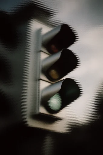 Analog Glitch Noir style reference image — analog scanlines