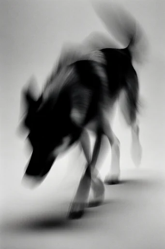 Ethereal Kinetic Monochrome style reference image — spectral photography