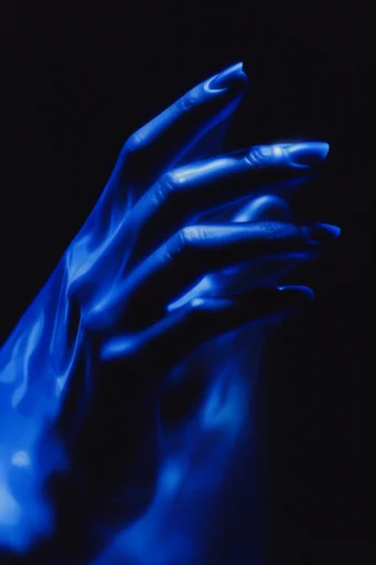 Luminescent Spectral Noir style reference image — heavy analog film grain