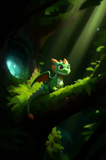 Luminous Forest Mystery style reference image — glowing focal point