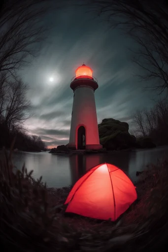 Cinematic Nocturnal Crimson style reference image — long exposure motion blur