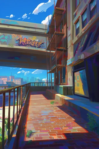 Vibrant Urban Painterly style reference image — painterly digital illustration