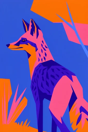 Vibrant Geometric Vectorism style reference image — high-contrast neon palette