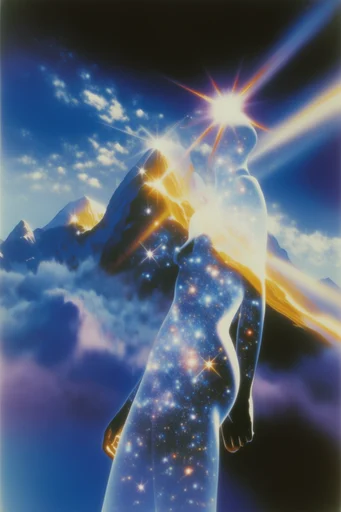 Neon Astral Retro-Futurism style reference image — 1980s airbrush illustration
