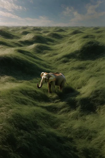 Surreal Verdant Topography style reference image — minimalist landscape