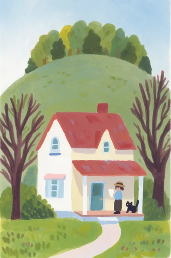 Whimsical Pastel Storybook style reference image — oil pastel brushstrokes