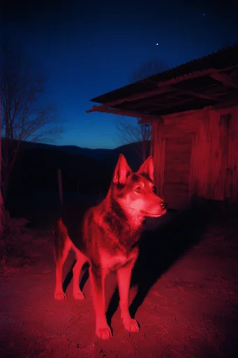 Crimson Nocturnal Void style reference image — liminal gothic horror