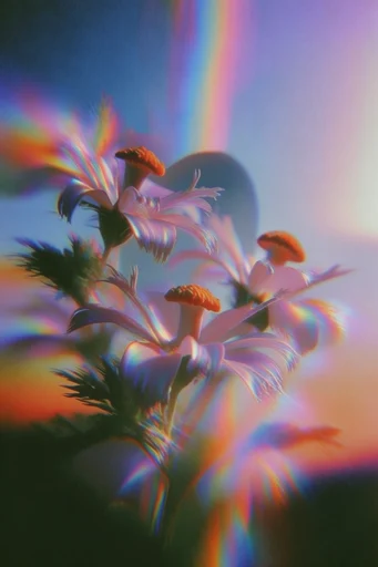 Chromatic Dream Haze style reference image — retro-futuristic surrealism