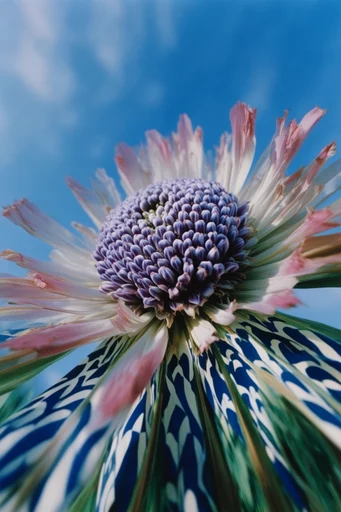 Dynamic Low-Angle Pop style reference image — wide-angle lens distortion