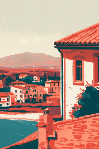Retro Risograph Printmaker style AI image example 2