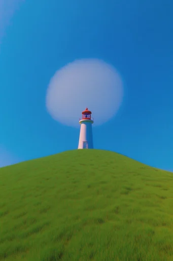 Surreal Pastoral Minimalism style reference image — vibrant green hills