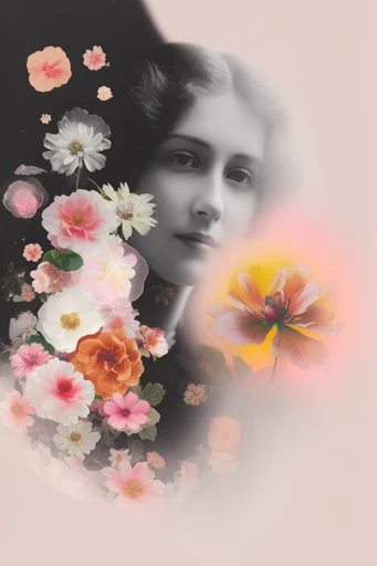 Surrealist Retro Collage style reference image — botanical surrealism