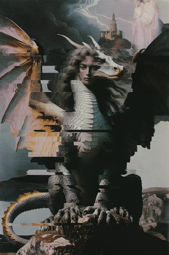 Fragmented Monochrome Surrealism style reference image — surreal fragmentation