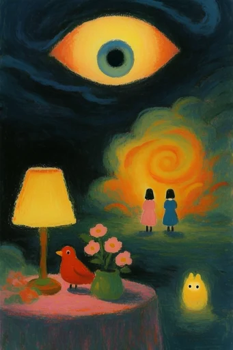 Luminous Cosmic Folklore style reference image — dark surrealism
