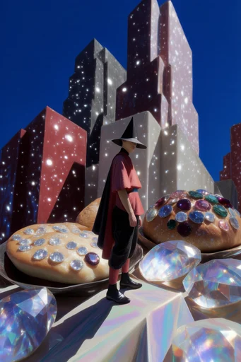 Opulent Gemstone Surrealism style reference image — rhinestone-encrusted