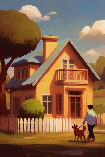 Textured Painterly Vignettes style AI image example 4