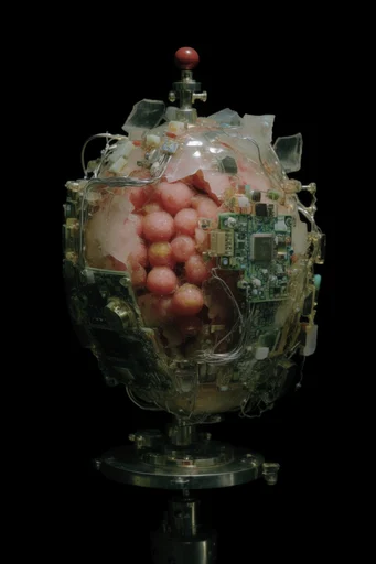 Bio-Synthetic Tactical Specimen style reference image — intricate circuitry