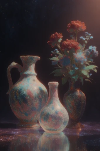 Luminous Cosmic Nostalgia style reference image — cosmic pointillism