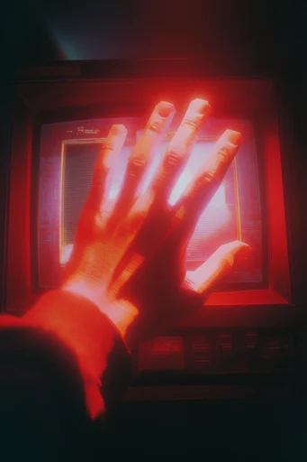 Analog Glitch Noir style reference image — lo-fi glitch art