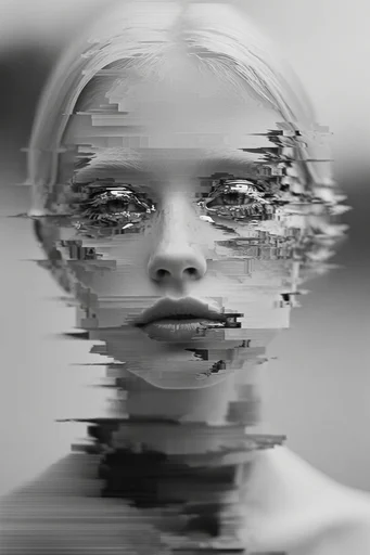 Fragmented Digital Elegance moodboard — generate AI images in this style