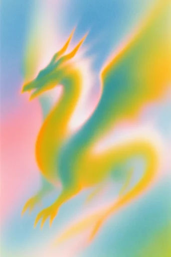 Luminous Grainy Etherealism style reference image — risograph aesthetic