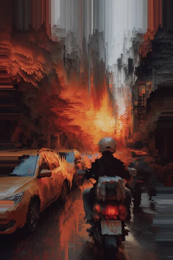Erosive Digital Glitch style reference image — pixel sorted glitch