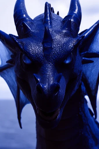 Visceral Cobalt Macro style reference image — high-contrast studio lighting