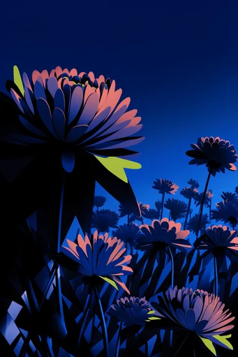Neon Nocturnal Vectorism style reference image — subtle grain texture