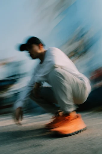Kinetic Blur Narrative moodboard — generate AI images in this style