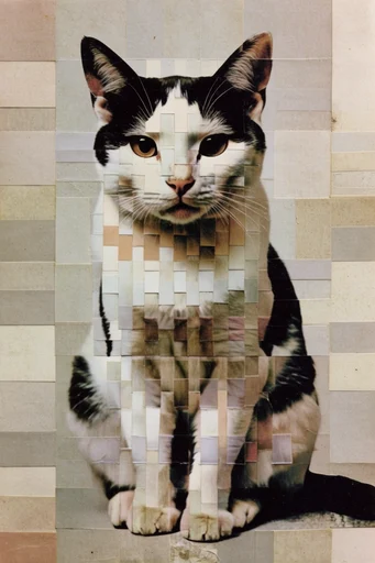Deconstructed Analog Montage style reference image — retro surrealism