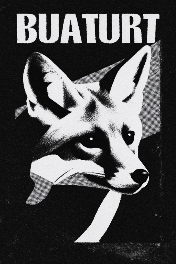 Gritty Monochromatic Brutalism style AI image example 3