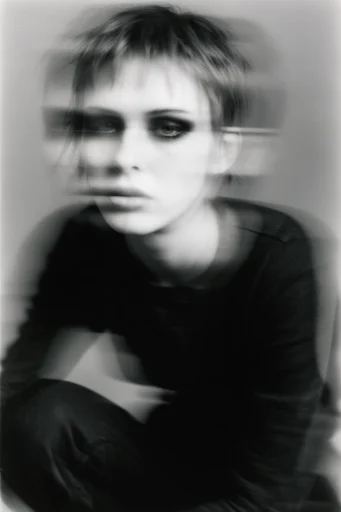 Spectral Motion Noir style reference image — heavy film grain