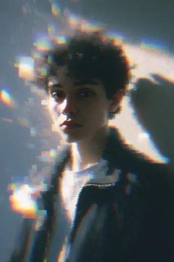 Prismatic Nocturnal Glitch moodboard — generate AI images in this style