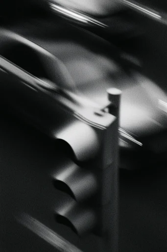Haunting Kinetic Monochrome style reference image — extreme motion blur