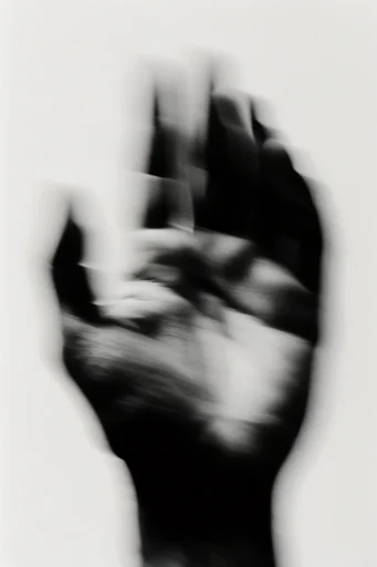 Kinetic Monochrome Noir style reference image — ghostly silhouette