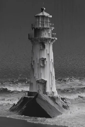 Monochrome Glitch Brutalism style reference image — bas-relief digital texture