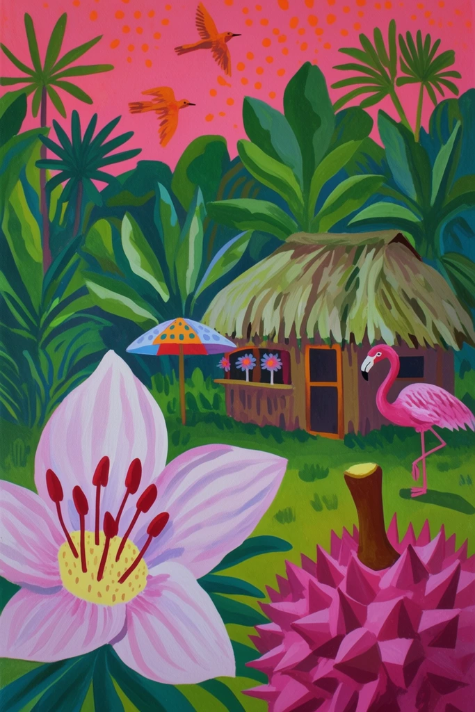 Vibrant Folk Fauvism style AI image example 2