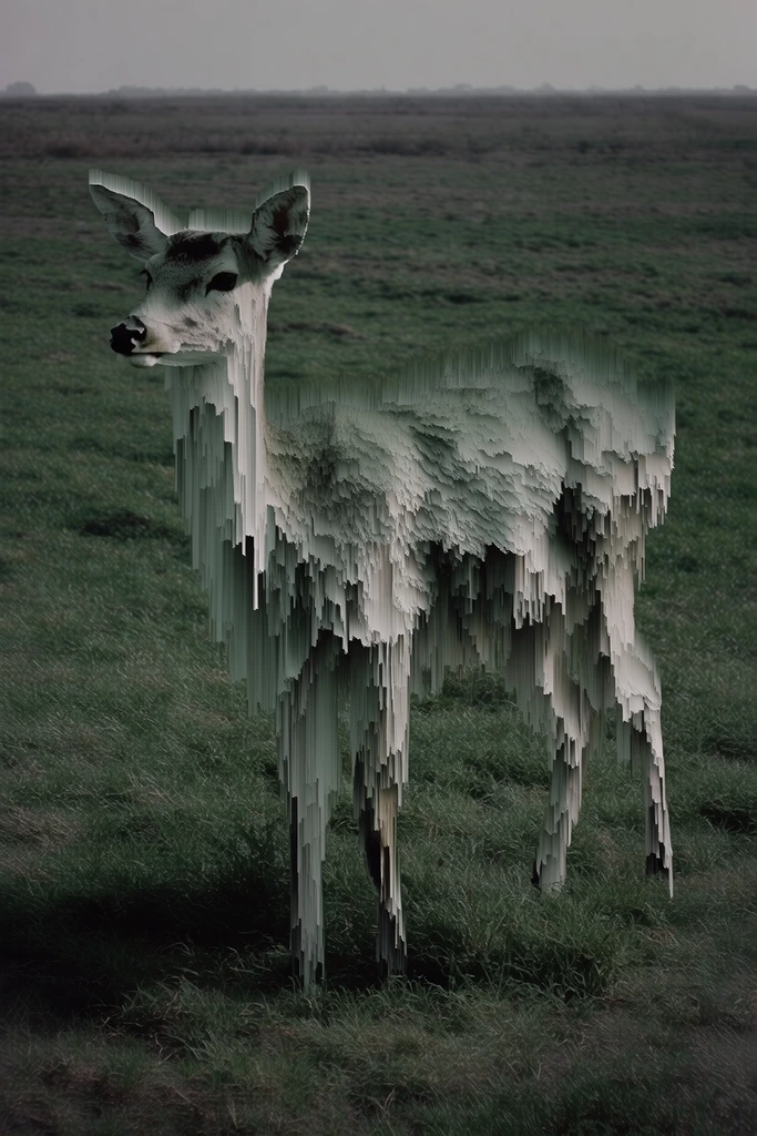 Digital Organic Glitch style AI image example 3