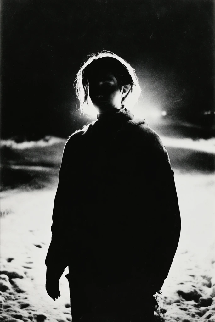Cinematic Monochrome Noir style AI image example 1