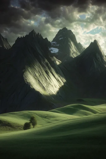 Ethereal Pastoral Surrealism style reference image — cinematic high-angle view