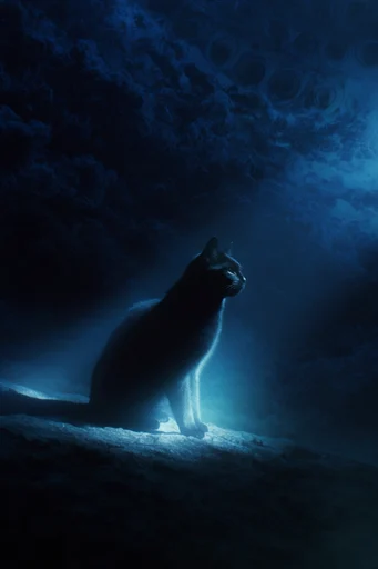 Cinematic Abyssal Minimalism style reference image — solitary subject in vast space