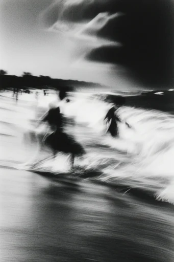 Kinetic Spectral Monochrome style reference image — intense motion blur