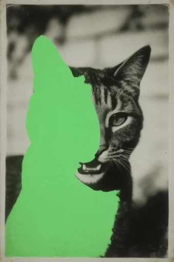 Neon Surreal Collage style reference image — pop art silhouette