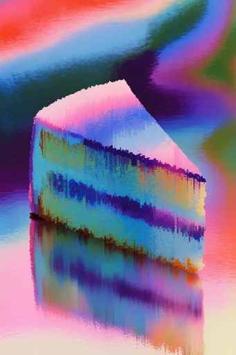 Corrupted Neon Dreamcore style reference image — distorted silhouette